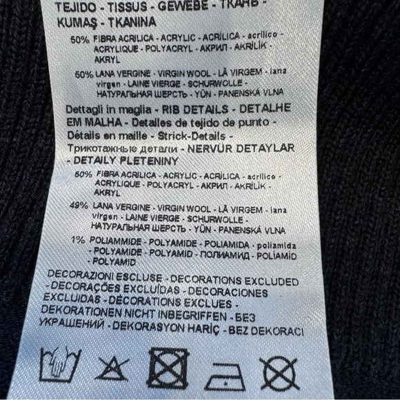 Armani Exchange Men’s Dark Gray Silver  Turtleneck Sweater Wool  Blend  Sz Small - Picture 10 of 12